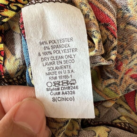 Audrey 3+1 Colorful Pattern V Back Dress - Picture 8 of 8